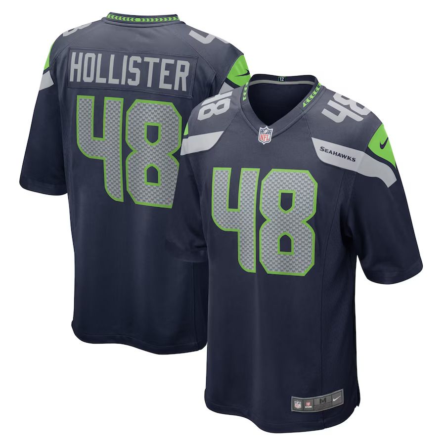 Men Seattle Seahawks #48 Jacob Hollister Nike College Navy Home Game Player NFL Jersey